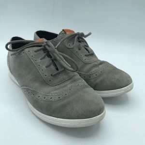 Cole Haan Women’s Shoe‎ Misha Grand OS Size 6.5 Gray Suede Wingtip Sneaker GUC